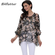 Load image into Gallery viewer, Batwing Casual Chiffon Blouse Shirt 4XL 5XL 6XL Plus Size