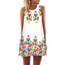 Load image into Gallery viewer, Sleeveless Summer Dress O neck Casual Loose Mini Chiffon Dresses