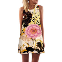 Load image into Gallery viewer, Sleeveless Summer Dress O neck Casual Loose Mini Chiffon Dresses