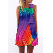 Load image into Gallery viewer, Sleeveless Summer Dress O neck Casual Loose Mini Chiffon Dresses