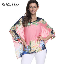 Load image into Gallery viewer, Batwing Casual Chiffon Blouse Shirt 4XL 5XL 6XL Plus Size