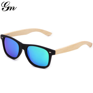 Bamboo Wood Sunglasses Men Women Brand Designer Glasses Gold Mirror