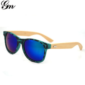 Colorful Lens Round Bamboo Wooden Sunglasses