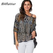Load image into Gallery viewer, New Style Batwing Casual Summer Blouse Floral Print Dress Shirt