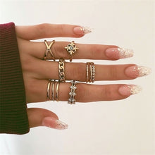 Load image into Gallery viewer, Retro Geometric Ring Set