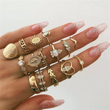 Load image into Gallery viewer, Retro Geometric Ring Set